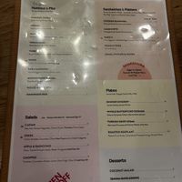 Menu with vegan options indicated  at Dizengoff in Philadelphia