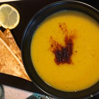 Lentils soup with bread at Saba in Moss