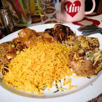 Tofu and soya keema, kale kofta, aubergine, aloo tikki at Masala Junction in Nottingham