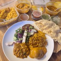 Tonight’s restaurant quality takeaway. All vegan, all delicious!    at Masala Junction in Nottingham