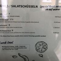 Chicken and cheese as vegan options but hummus vegetarian?  at Vierzehn in Loerrach