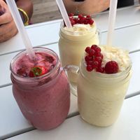 Milkshakes (pineapple coconut & strawberry almond) at Vierzehn in Loerrach