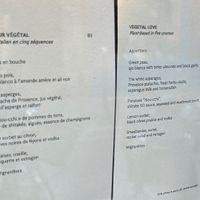 Vegan menu  at FIEF in Paris