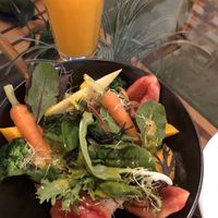 Salad and Orange Juice   at Green House in Aguas Calientes