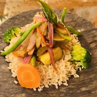 Vegetales salteados  at Green House in Aguas Calientes