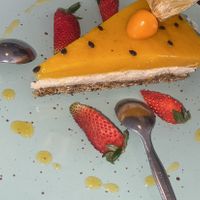 Vegan cheesecake! So good  at Green House in Aguas Calientes