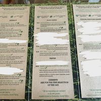 Menu  at Green House in Aguas Calientes