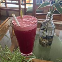 Purple corn juice at Green House in Aguas Calientes