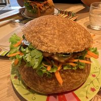 Vegan bun with carrots, tofu, satay sauce and lettucee  at Boulangerie-Café Pain Salvator in Marseille