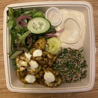 Cauliflower platter at Nura Hummus and Falafel in Portland
