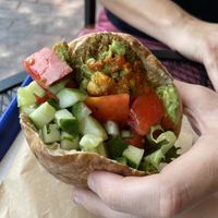 Spicy avocado falafel wrap! at Nura Hummus and Falafel in Portland