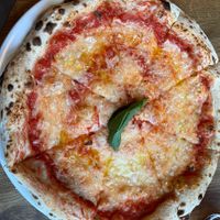 Pizza margarita with vegan cheese   at Zzetta in East London