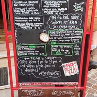 Menu of the day. Everything in green boxes is vegan at Piccola Osteria in Arco