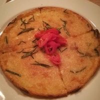 Farinata with pickled chilli at Gloriosa  in Glasgow