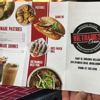 Menu at Vietnamese Oven in Woolloongabba
