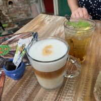 Tea macchiato and lemonade  at Het Paradijs in Enschede