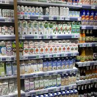 Riso Scotti, Joya and Eco Mill mylks at Maximarket Mercator in Ljubljana