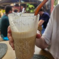Banana coffee with coconut milk at Malu Poke in Dikwella