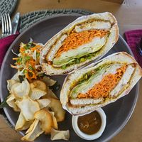Tofu katsu sandwich at Malu Poke in Dikwella