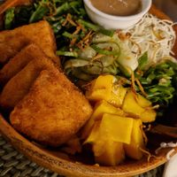 Tofu and peanut sauce at Malu Poke in Dikwella
