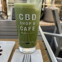 Matcha soy latte with added Yuzu  at HealthyTOKYO CBD Shop & Cafe - Harajuku in Tokyo