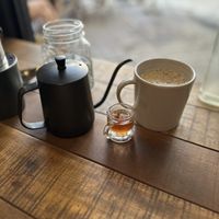 Filipino coffee and a vegan cappuccino   at Fresh Bites in Coron