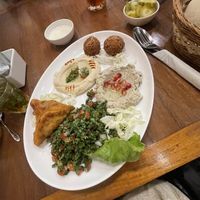 Vegan platter   at Hummus House in Phnom Penh