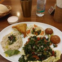 Vegan plate at Hummus House in Phnom Penh