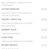 The vegan menu at 1580 in Birmingham