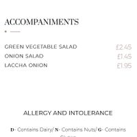 The vegan menu at 1580 in Birmingham