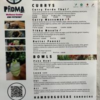 2022 Menu  at Padma in Santa Marta