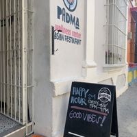 Front of the place (water and food for street dogs and cats 😍) at Padma in Santa Marta