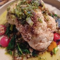 Cauliflower Steak with Chimchuri, Quinoa and Vegetables at Spritz City Bistro in Stuart
