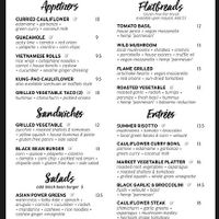 Vegan menu at Spritz City Bistro in Stuart