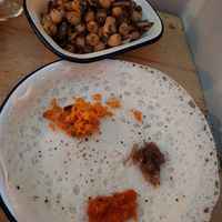 Chickpeas and pancake at The Coconut Tree in Bournemouth