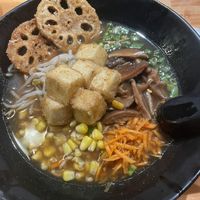 Veggie ramen with tofu and lotus root extras   at SATO Ramen in Buffalo