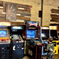 Some of the arcade games  at Dead Bird Brewing in Milwaukee
