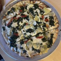 Flatbread pizza thing. Good but very very thin  at Dead Bird Brewing in Milwaukee