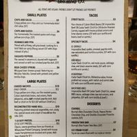 Menu at Dead Bird Brewing in Milwaukee