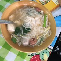 Kaeng jued kuay tieow (mild soup with vegetables and rice noodles) at Vegetarian Eatery อารหารเจ ร้านสำหรับเจ in Ayutthaya
