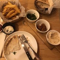 Falafel, tabouleh and hummus set. Yummy! at Hummus Heads in Bangkok