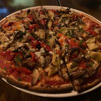 Garden pizza - oodles of toppings and lots of flavour  at Stone & Brew in Highgate Hill