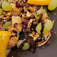 Vegan open toastie at The Chakra Lounge in Buxton