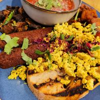 Vegan breakfast. Tasty at The Chakra Lounge in Buxton