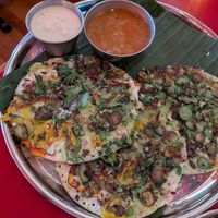 Summer vegetable uttapam (vegan) at Chai Pani in Asheville