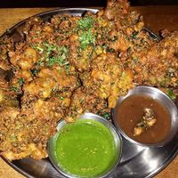 Kale pakoras at Chai Pani in Asheville