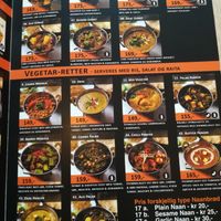 Menu with vegan options at Nora's Kitchen in Stavanger