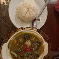 Coconut curry + rice  at Sen Viet Vegan in East London