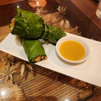 Mustard leaf rolls at Sen Viet Vegan in East London