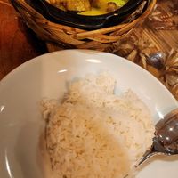 Coconut curr with steamed rice at Sen Viet Vegan in East London